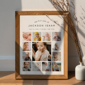 HARLOW 1st Birthday Welcome Sign Baby Photos 18x24