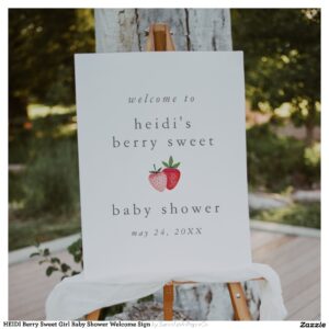 HEIDI Berry Sweet Girl Baby Shower Welcome Sign