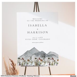 HEIDI Bohemian Mountain Wildflower Wedding Welcome Foam Board