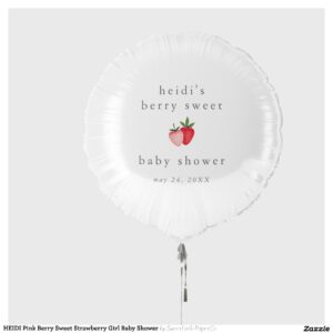 HEIDI Pink Berry Sweet Strawberry Girl Baby Shower Balloon