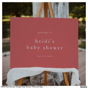 HEIDI Red Summer Simple Baby Shower Welcome Sign