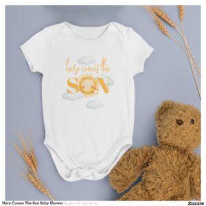 Here Comes The Son Baby Shower Baby Bodysuit