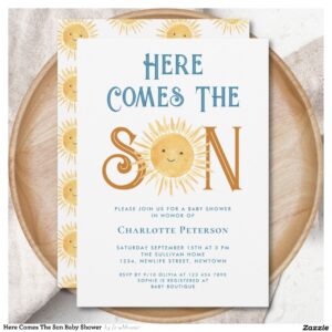 Here Comes The Son Baby Shower  Invitation