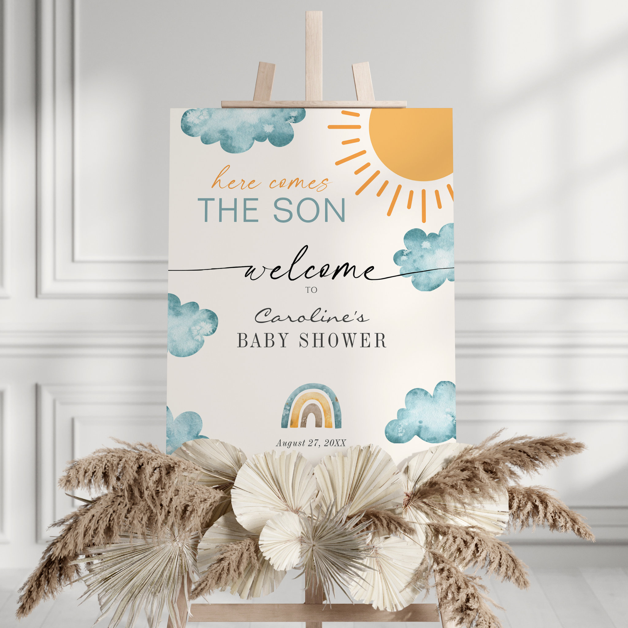 Here Comes The Son Baby Shower Sunshine Welcome  Foam Board