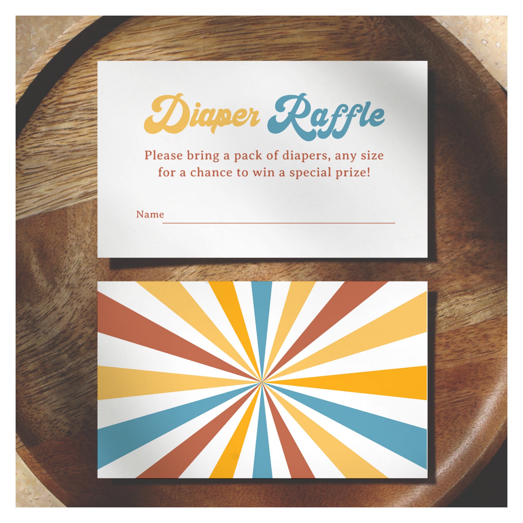 Here Comes The Son Boy Baby Shower Diaper Raffle Enclosure Card