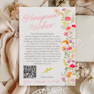 Honeymoon wishes wildflowers floral bridal shower enclosure card