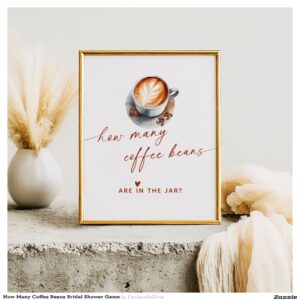 How Many Coffee Beans Bridal Shower Game Poster