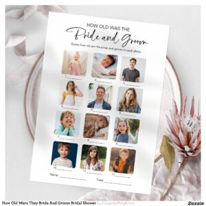 How Old Were They Bride And Groom Bridal Shower Invitation