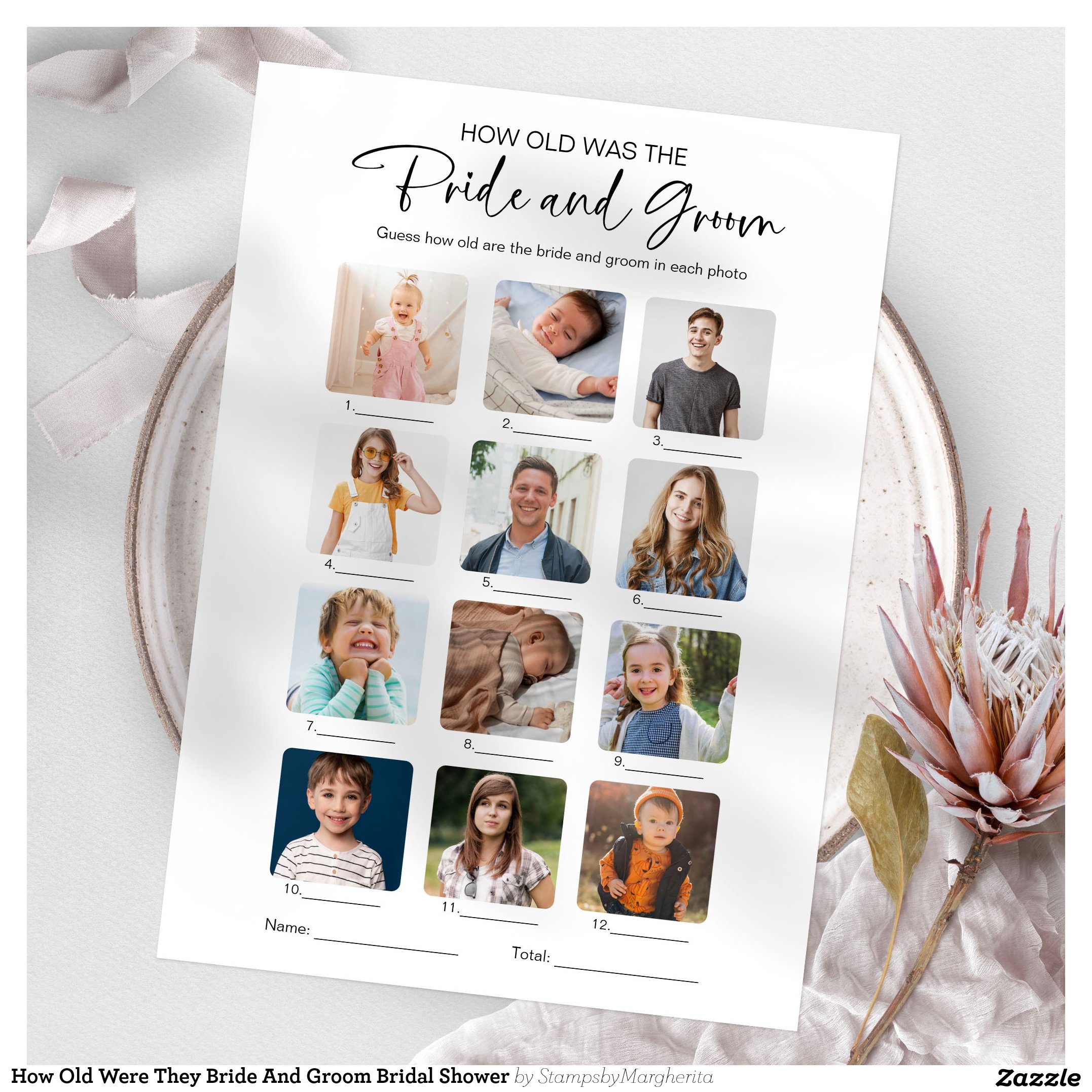 How Old Were They Bride And Groom Bridal Shower Invitation