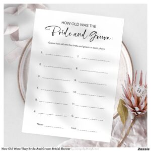 How Old Were They Bride And Groom Bridal Shower Invitation