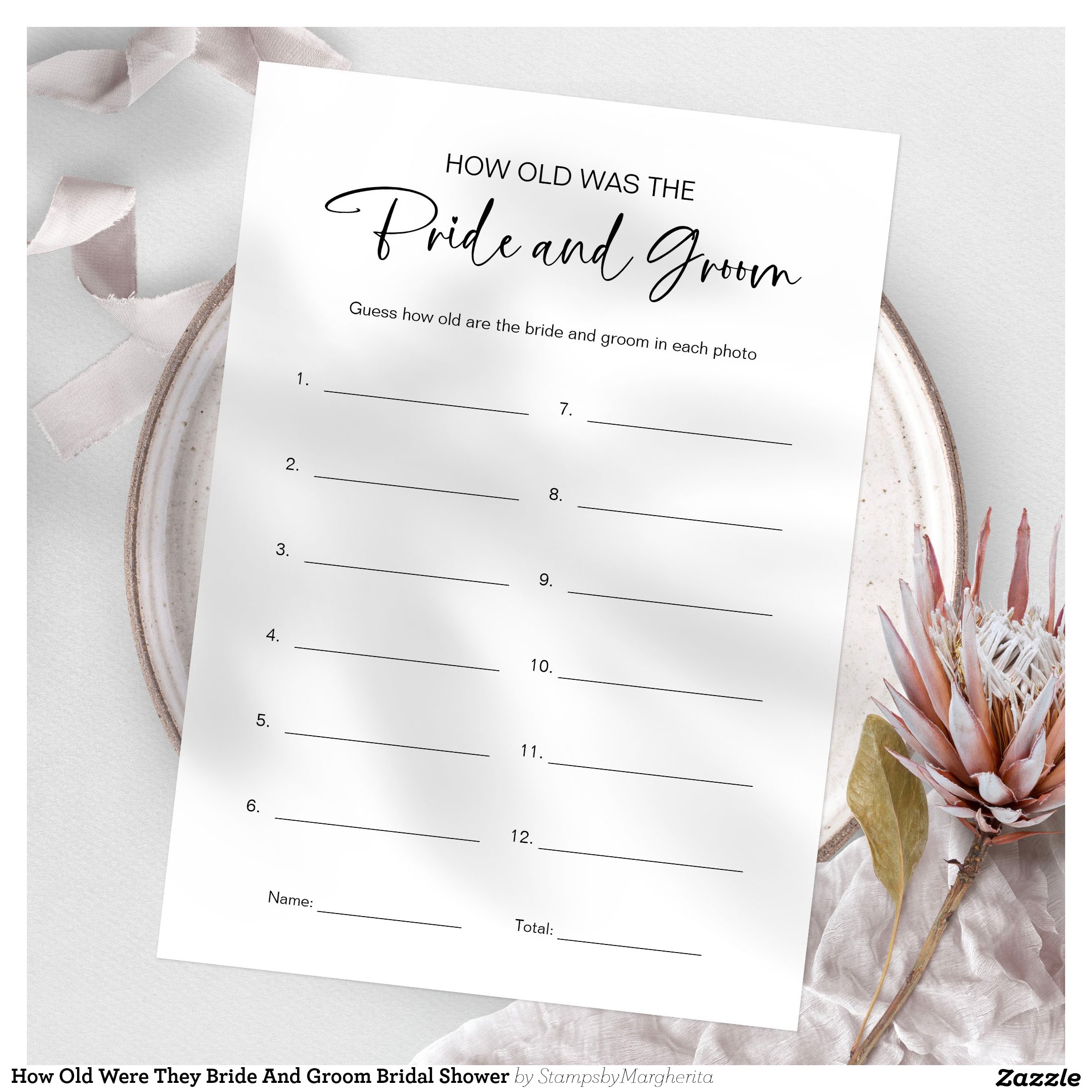 How Old Were They Bride And Groom Bridal Shower Invitation