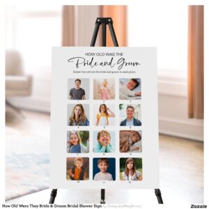 How Old Were They Bride & Groom Bridal Shower Sign