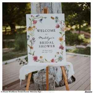 In Bloom Wildflower Bridal Shower Welcome Sign