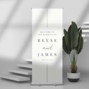 Inline   Modern Minimal Wedding Welcome Retractable Banner
