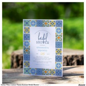 Italian Tiles   Lemon Theme Summer Bridal Shower Invitation