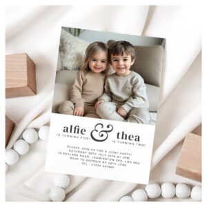 Joint Birthday Invitation Portrait