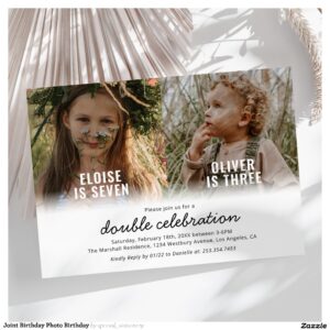 Joint Birthday Photo Birthday Invitation
