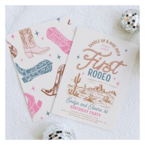 Joint First Rodeo Birthday Invitation