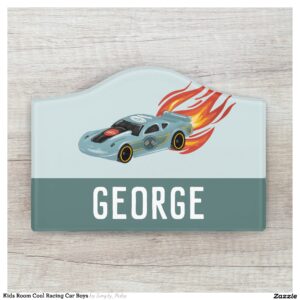 Kids Room Cool Racing Car Boys Door Sign