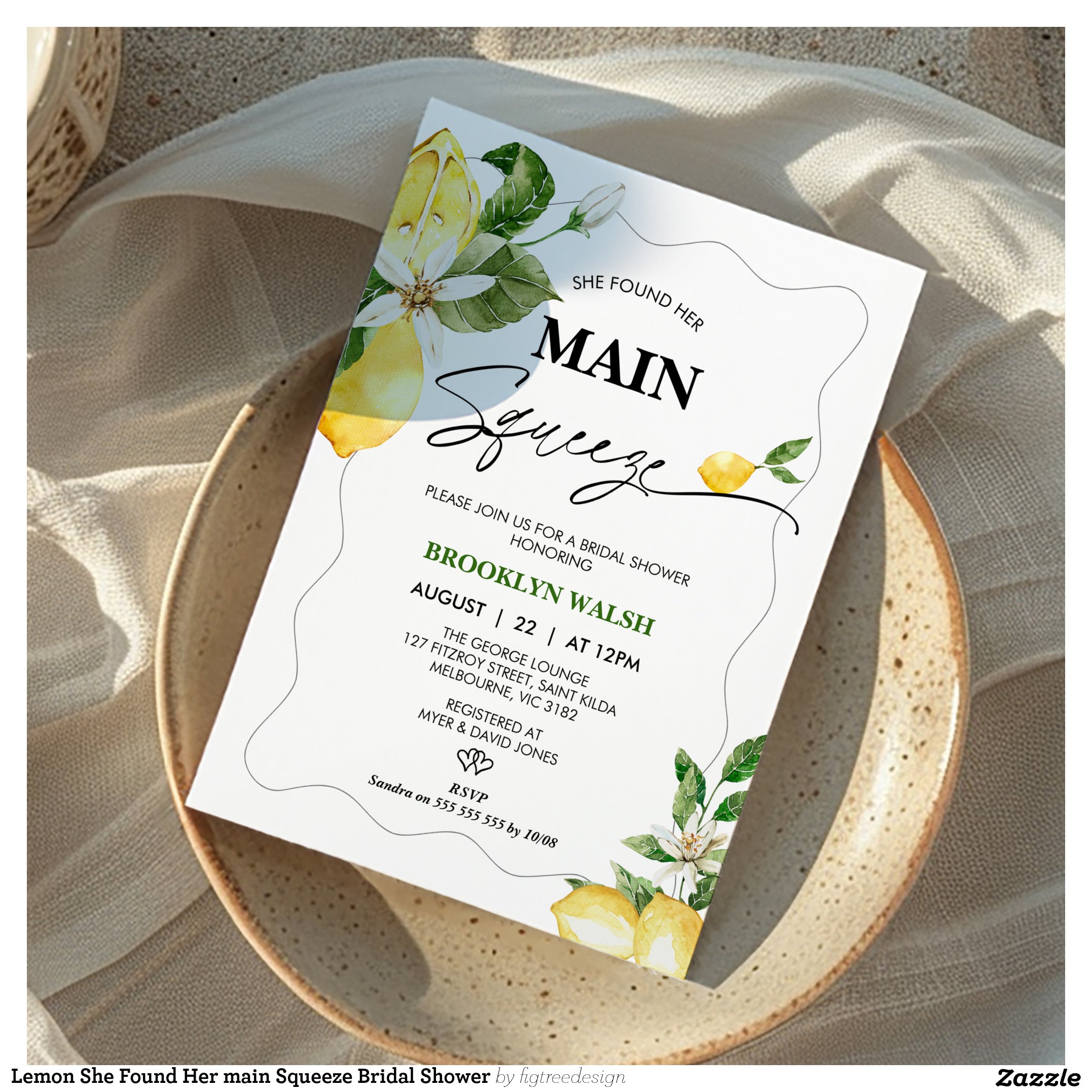 Lemon She Found Her main Squeeze Bridal Shower Invitation