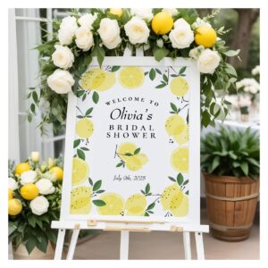 Lemon Yellow Citrus Bridal Shower Welcome Sign
