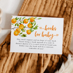 Little Cutie Baby Shower Book Request Enclosure Card