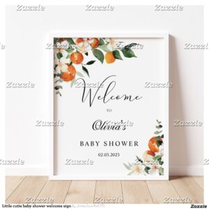 Little cutie baby shower welcome sign