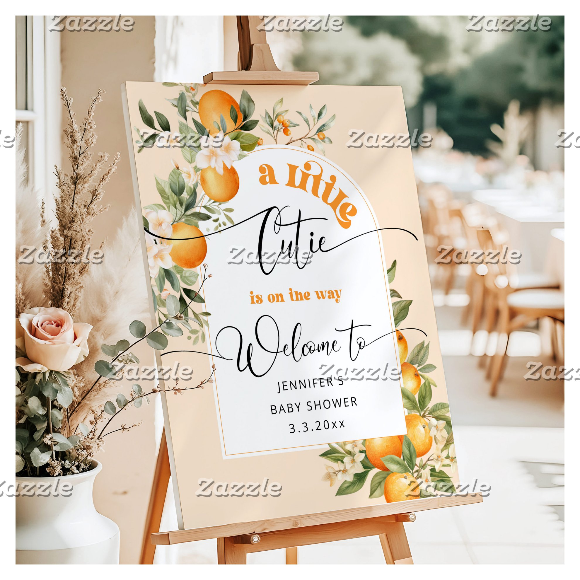 Little cutie is on the way baby shower welcome foam board