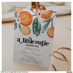 Little Cutie Orange Baby Shower Invitation