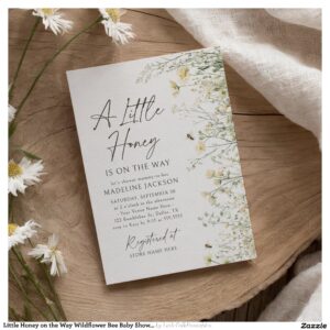 Little Honey on the Way Wildflower Bee Baby Shower Invitation