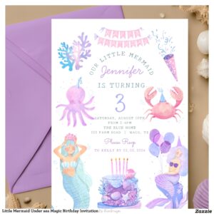 Little Mermaid Under sea Magic Birthday Invitation