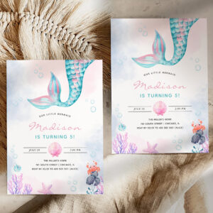 Little Mermaid Underwater Birthday  Invitation
