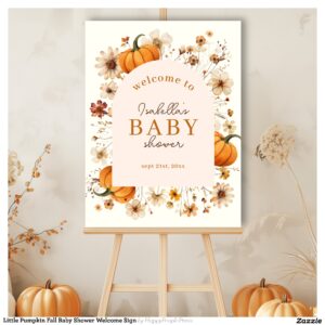 Little Pumpkin Fall Baby Shower Welcome Sign