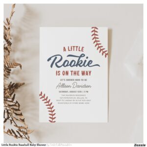 Little Rookie Baseball Baby Shower Invitation