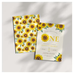 Little Sunflower 1st Birthday  Invitation