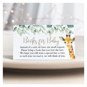 Little Wild One Safari Baby Shower Books For Baby  Enclosure Card