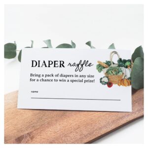 Locally Grown Baby Shower Diaper Raffle Tickets Enclosure Card