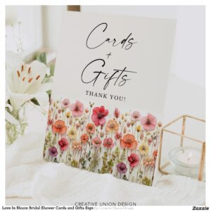 Love In Bloom Bridal Shower Cards and Gifts Sign