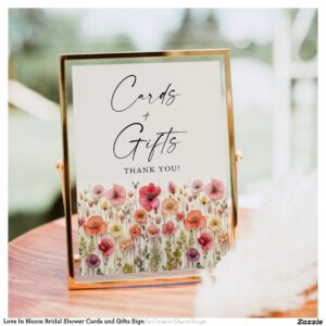 Love In Bloom Bridal Shower Cards and Gifts Sign