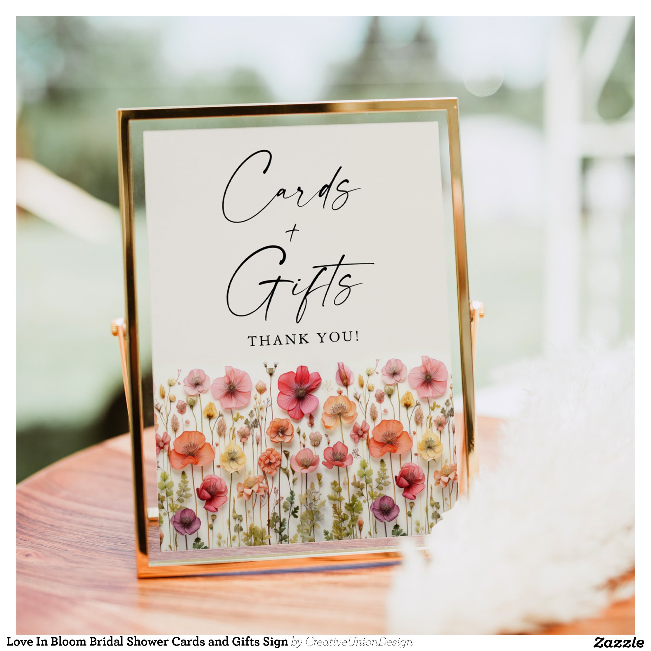 Love In Bloom Bridal Shower Cards and Gifts Sign