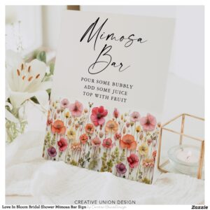 Love In Bloom Bridal Shower Mimosa Bar Sign