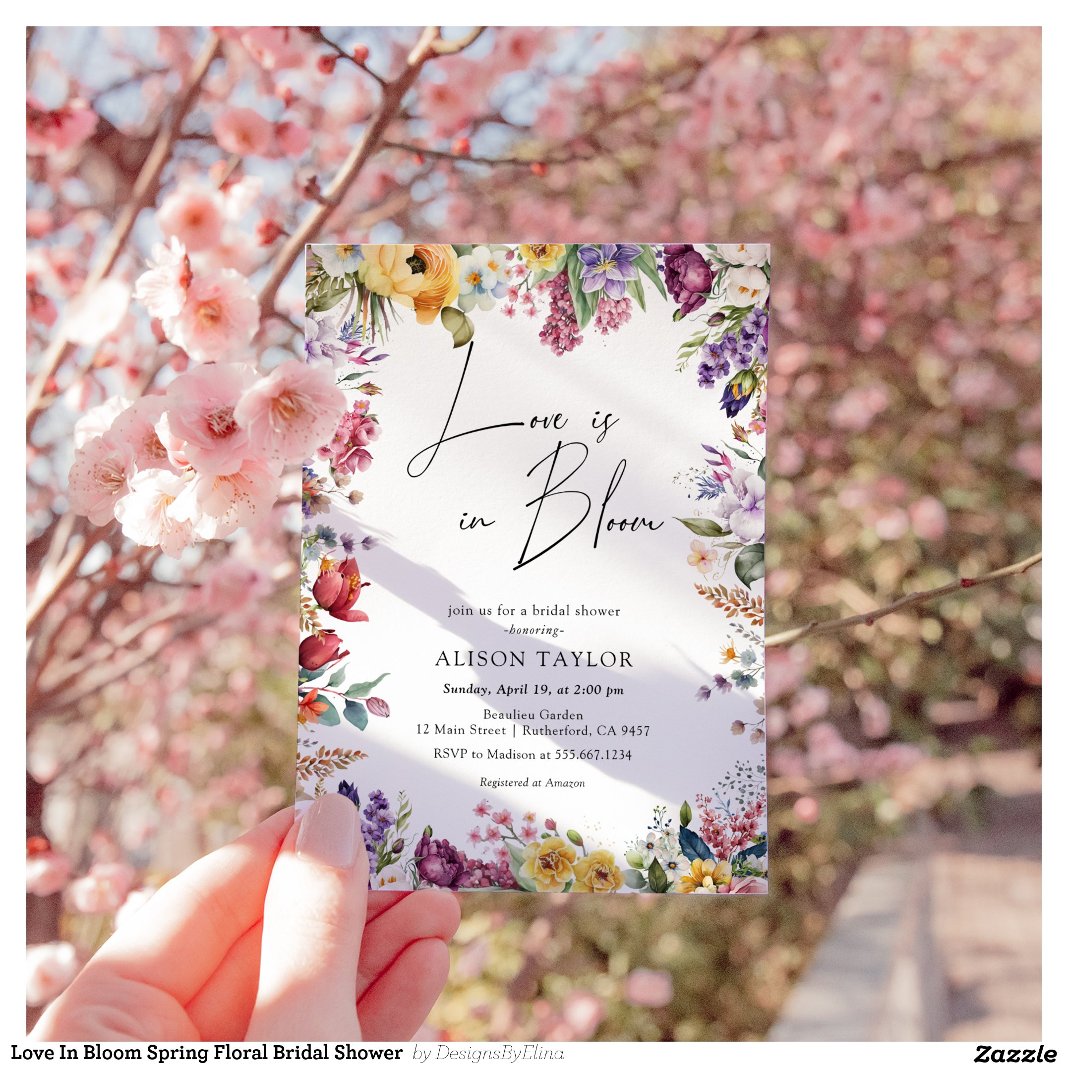 Love In Bloom Spring Floral Bridal Shower  Invitation