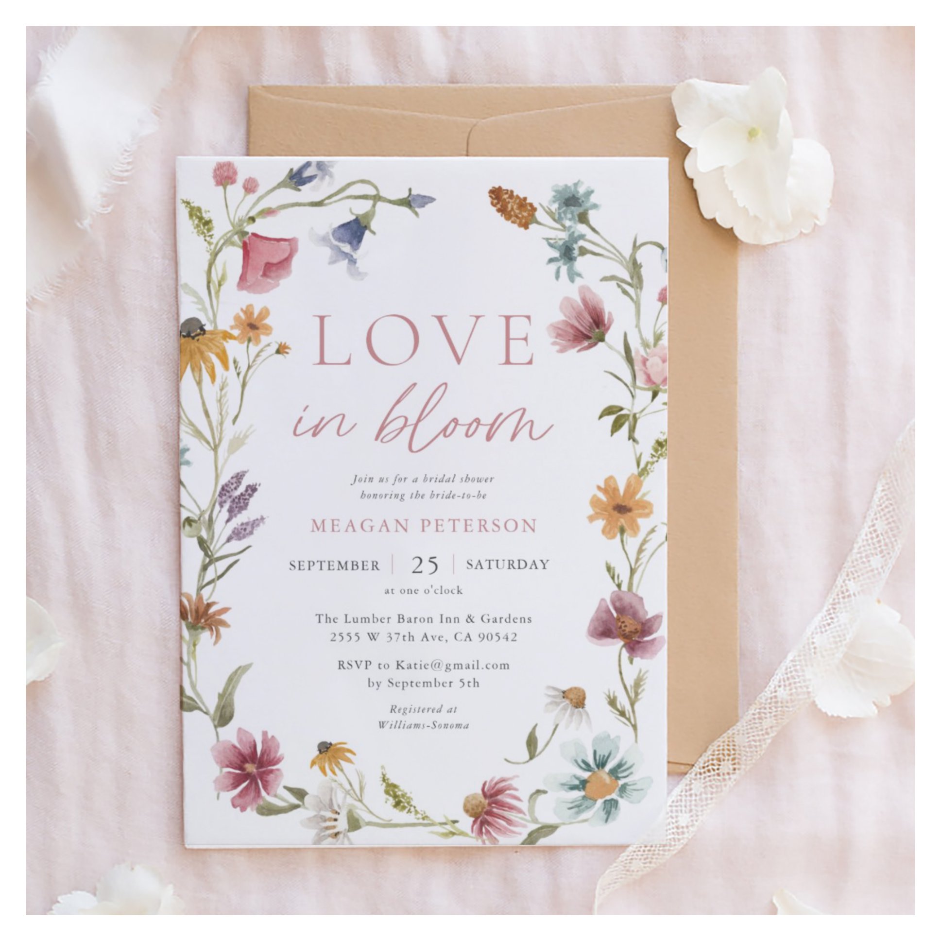 Love In Bloom Spring Floral Bridal Shower Invitation