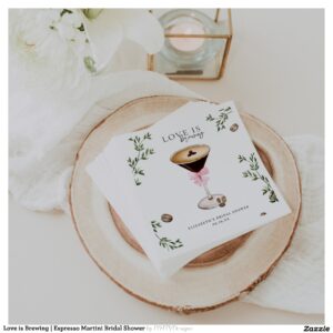 Love is Brewing   Espresso Martini Bridal Shower Napkins
