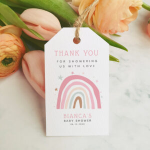 Magical Rainbow Baby Shower Thank You Gift Tags