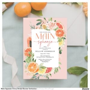 Main Squeeze Citrus Bridal Shower Invitation