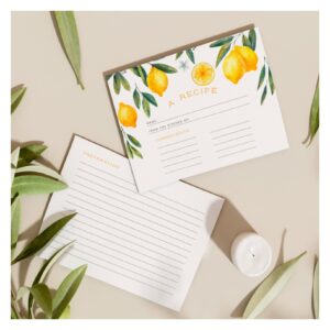 Main Squeeze Recipe Card Lemon Bridal Shower