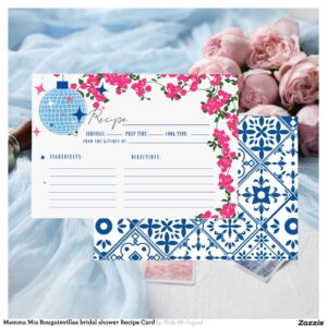 Mamma Mia Bougainvillea bridal shower Recipe Card