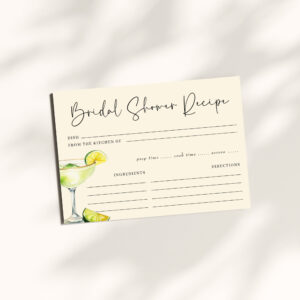 Margs and Matrimony Bridal Shower Recipe Enclosure Card