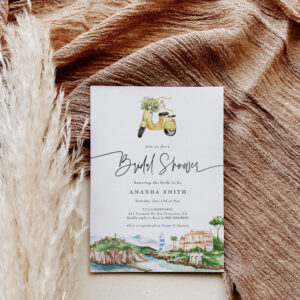 Mediterranean Italy Positano Lemon Bridal Shower Invitation